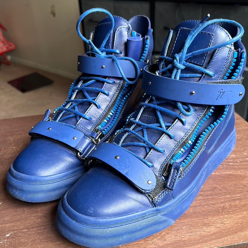 Blue Giuseppe Zanotti high top sneaker
